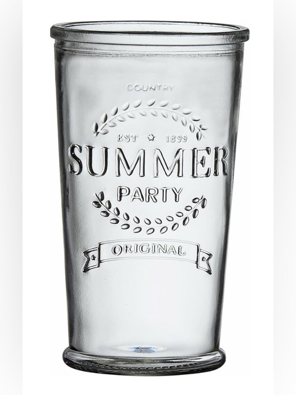 Amici Home "SUMMER PARTY". Durable clear glass construction.